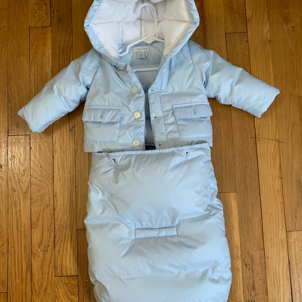 3MONTHS BABY BLUE BUNTING / COAT -LIKE NEW